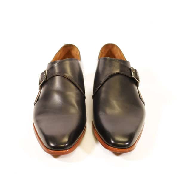 MELIK BLACK LEATHER BUCKLE SHOE2