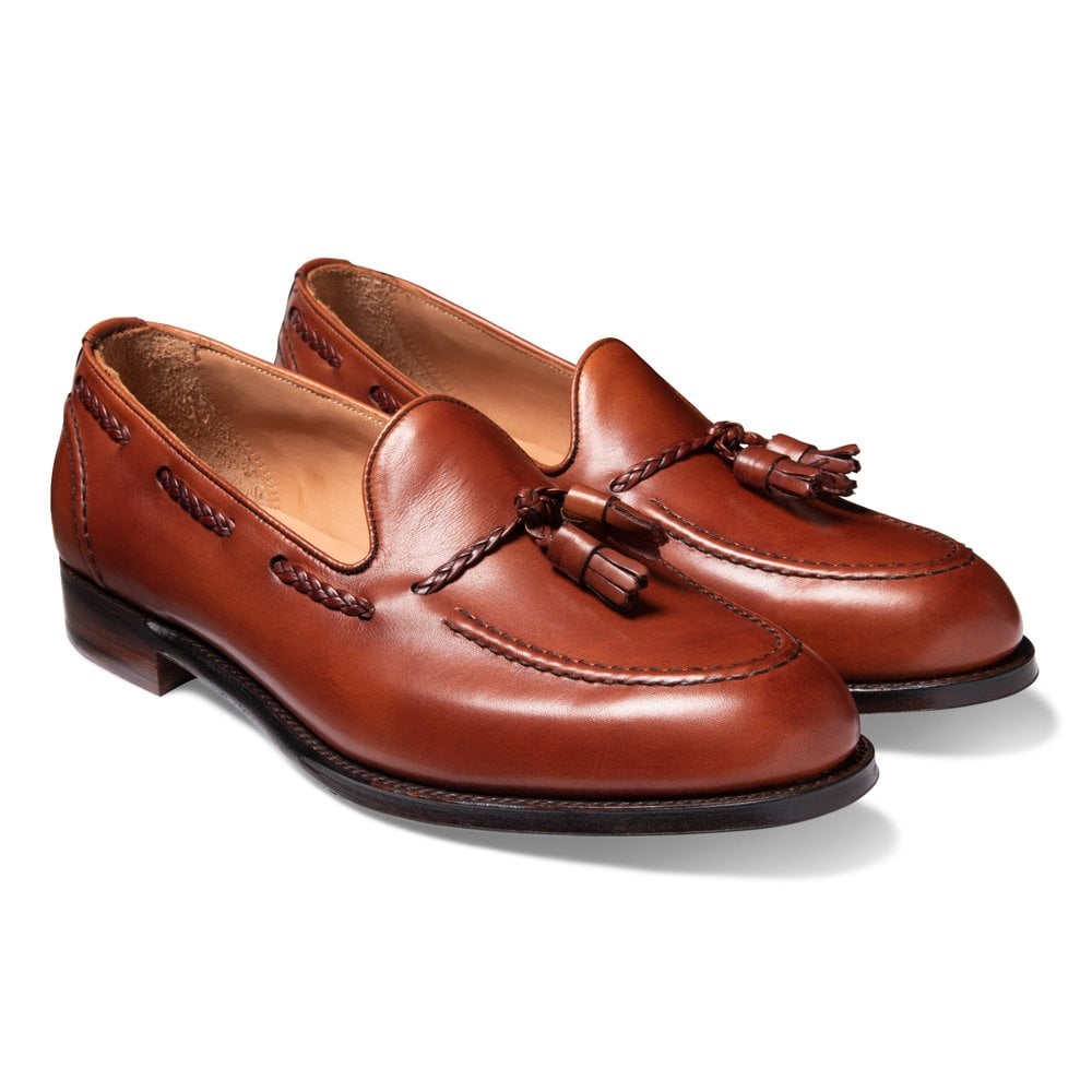 cheaney hugh ii tassel loafer in dark leaf calf leather p821 5643 image