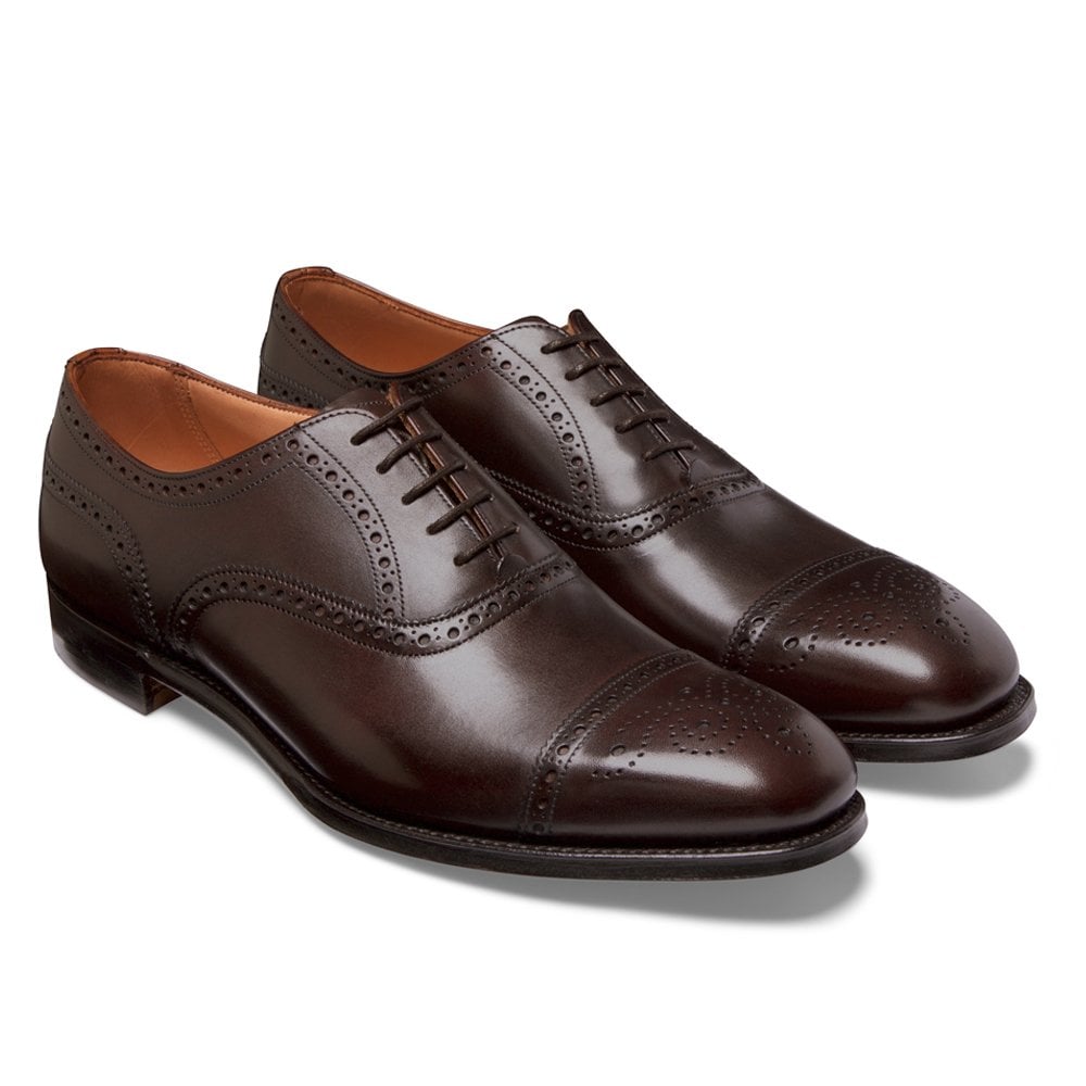 cheaney islington semi brogue in burnished mocha calf leather p667 6296 image