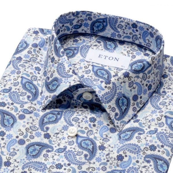 eton Blue paisley shirt