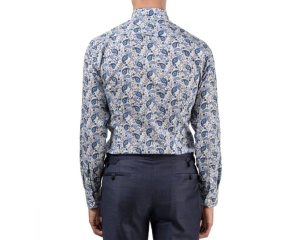 eton shirt blue paisley print back