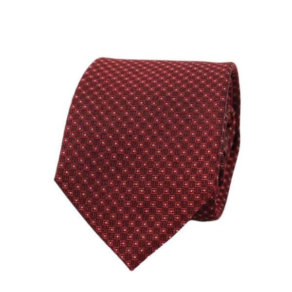 Armani Collezioni Squares with Dots tie crimson red