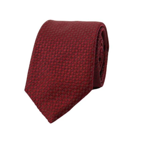 Armani Collezioni Diamond Knit Red Tie - Image 2