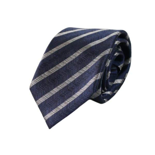 Emporio Armani jacquard stripe Tie Navy