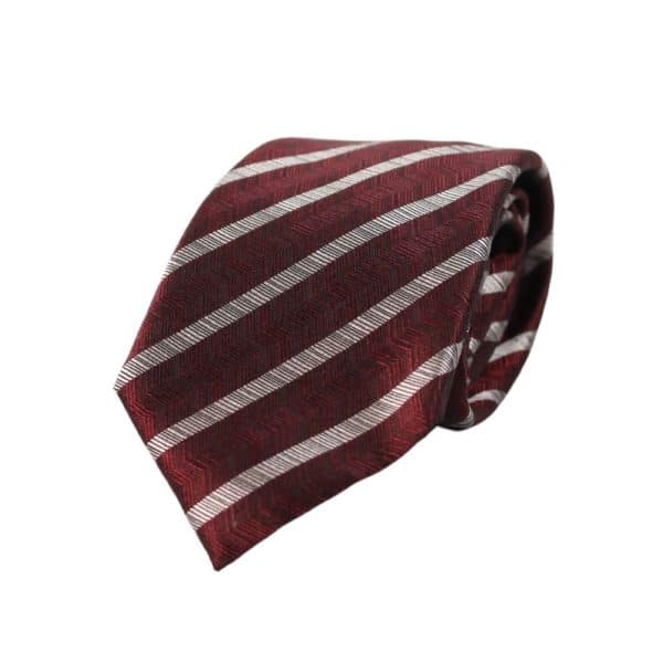 Emporio Armani jaquard stripe Tie Red