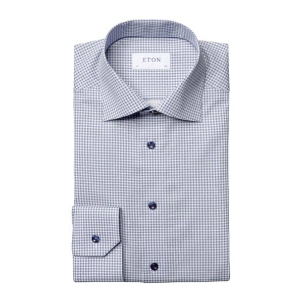 Eton shirt Blue micro flower