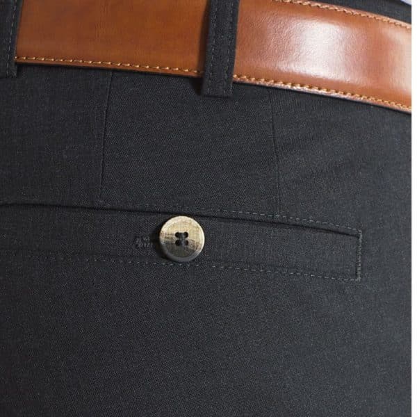 Meyer Roma Charcoal Wool Chinos back pocket