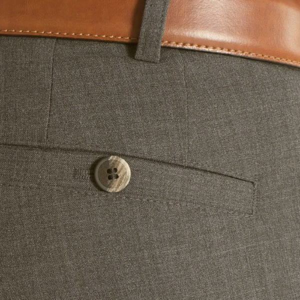 Meyer Roma Taupe Wool Chinos back pocket