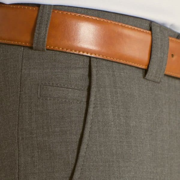 Meyer Roma Taupe Wool Chinos pocket