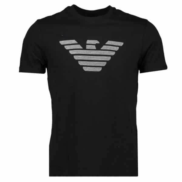 EMPORIO ARMANI EMBOSSED BLACK T-SHIRT