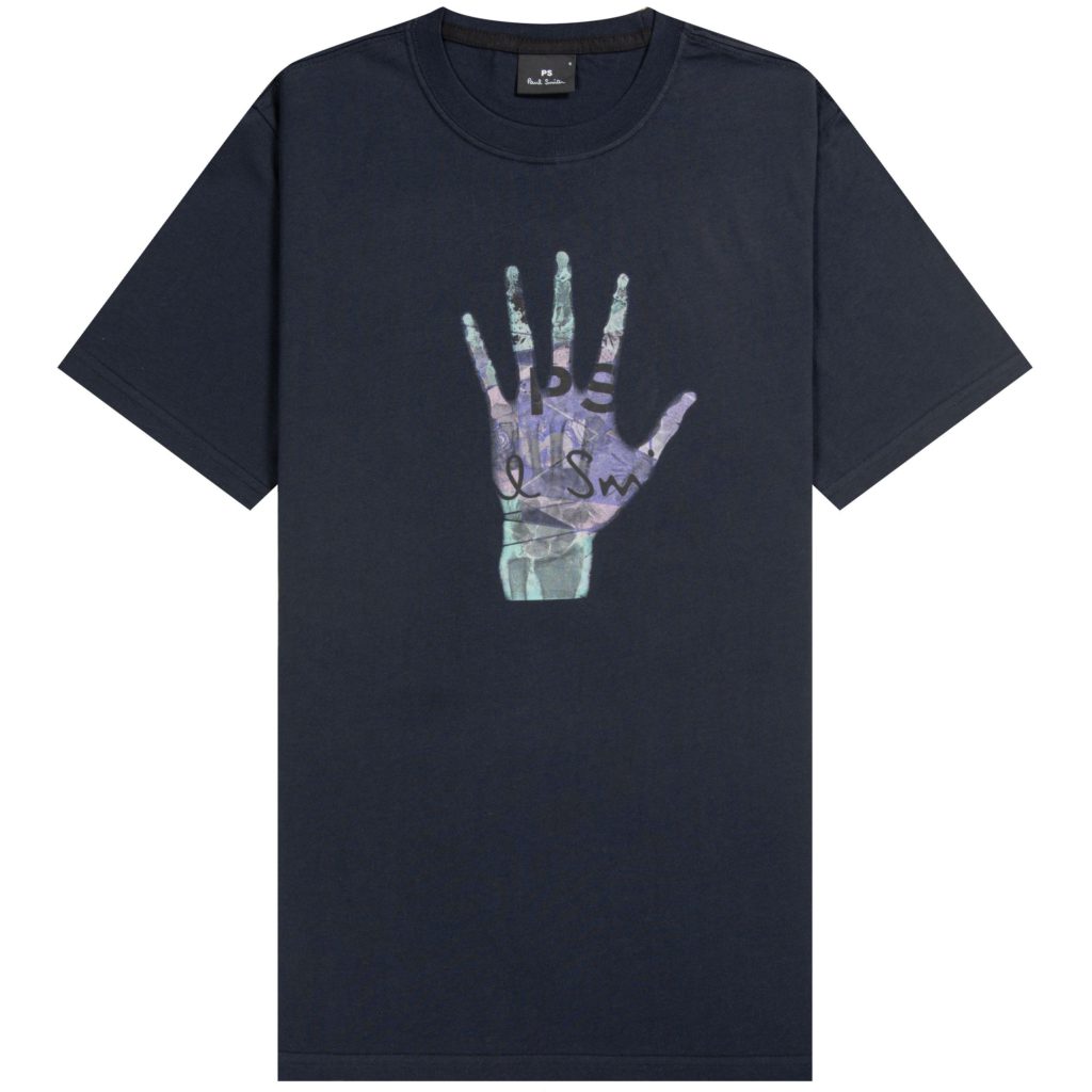 paul smith aw20 hand print tee navy 1 new