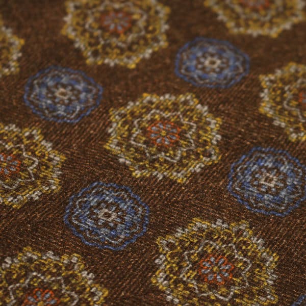 Amanda Christensen pocket square brown wool fabric