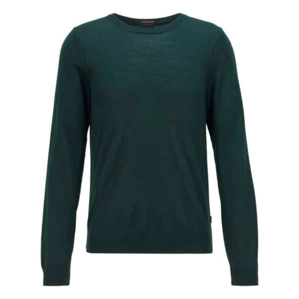 BOSS Crew neck Virgin Wool Green Sweater