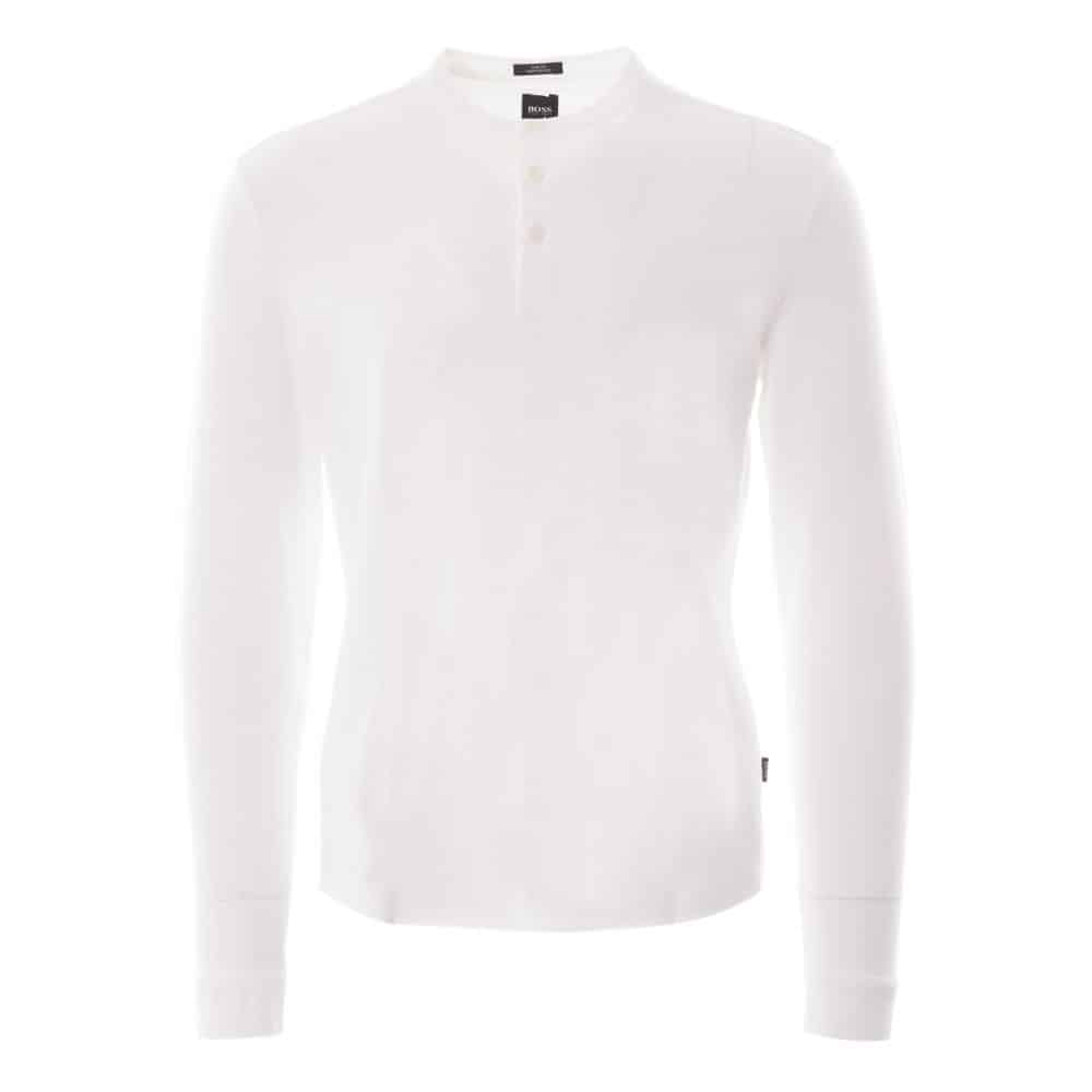 BOSS Henley White front