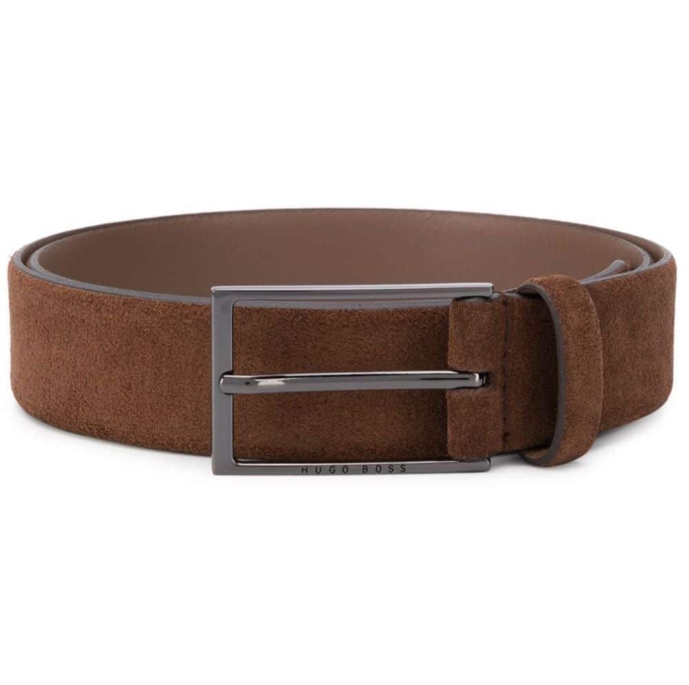 BOSS MID BROWN Calindo SUEDE BELT 1