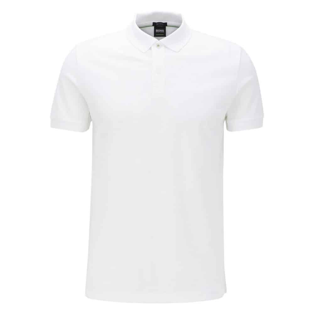 BOSS PIMA COTTON WHITE POLO SHIRT