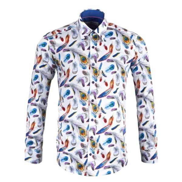 CLAUDIO LUGLI FEATHER PRINT SHIRT1