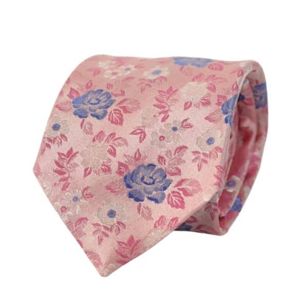 Canali Floral bloom tie pink