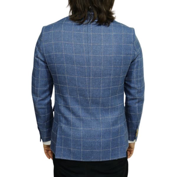 Carl Gross blazer jacket blue windowpane check back