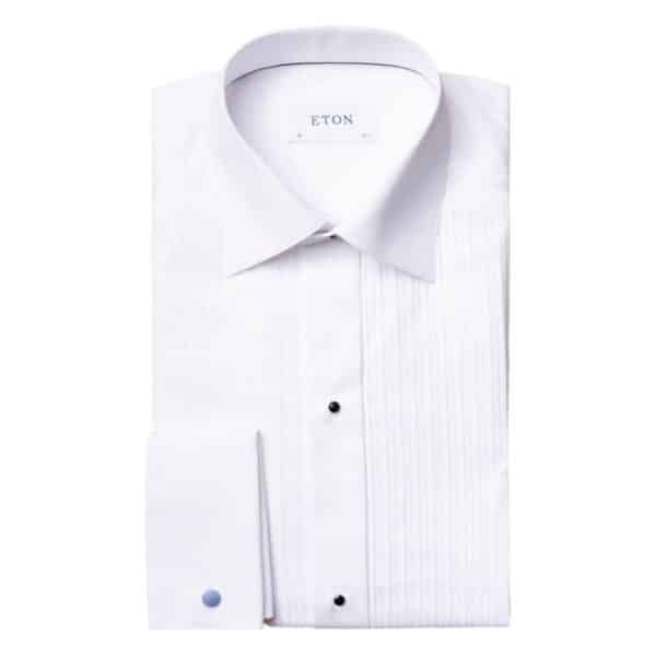 Eton shirt Black tie plisee white