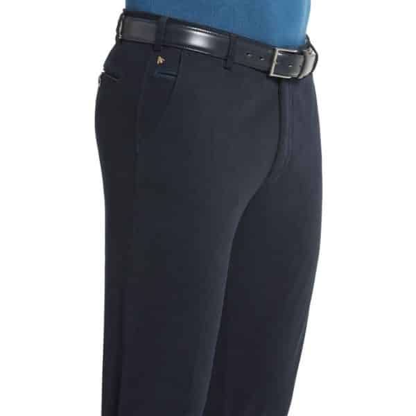 Meyer Bonn Soft Cotton Navy Chinos side