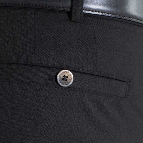 Meyer Roma Black wool chino back pocket