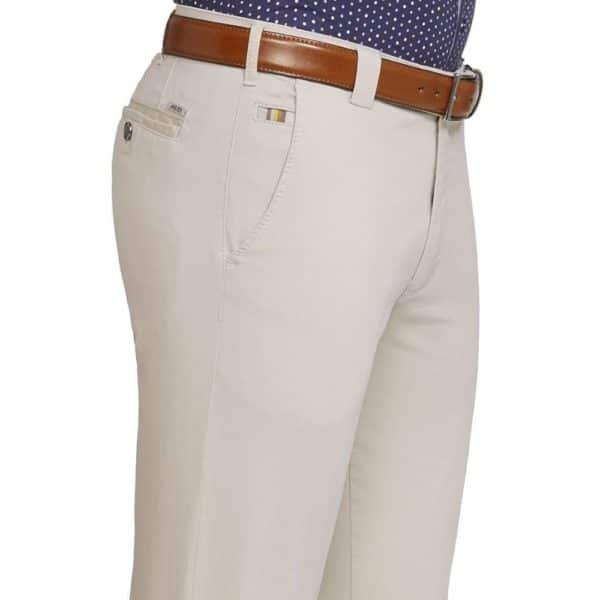 Meyer Roma Cream Cotton Chinos side