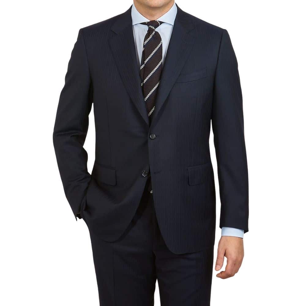 CANALI NAVY FINE PIN STRIPE SUIT