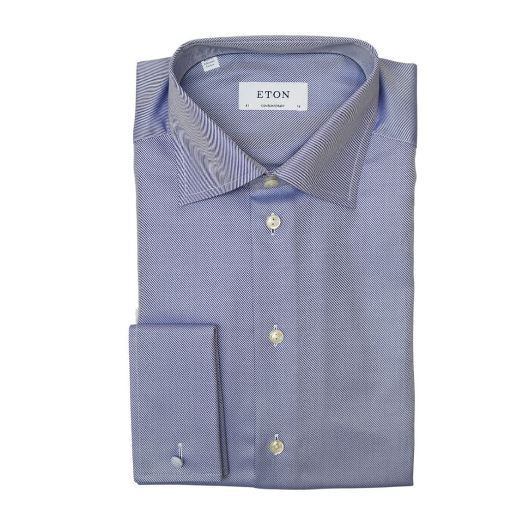 Eton shirt textured twill navy