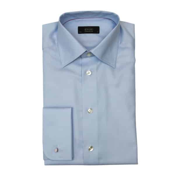 Eton shirt twill french cuff blue