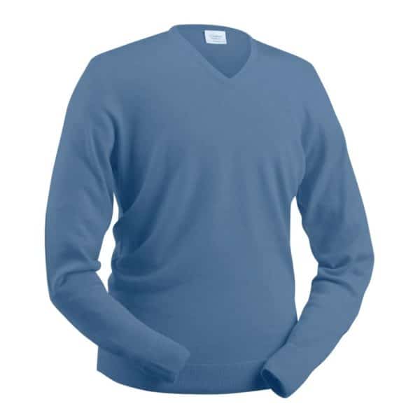 Glenbrae MERINO V-NECK Knitwear - Wedgewood Blue