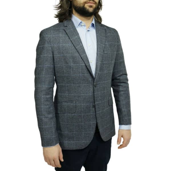 Hackett big check blazer jacket navy side