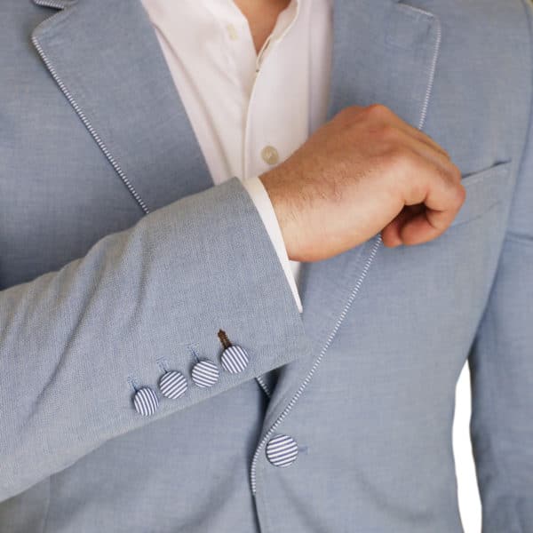 Holland Esquire light blue jacket detail