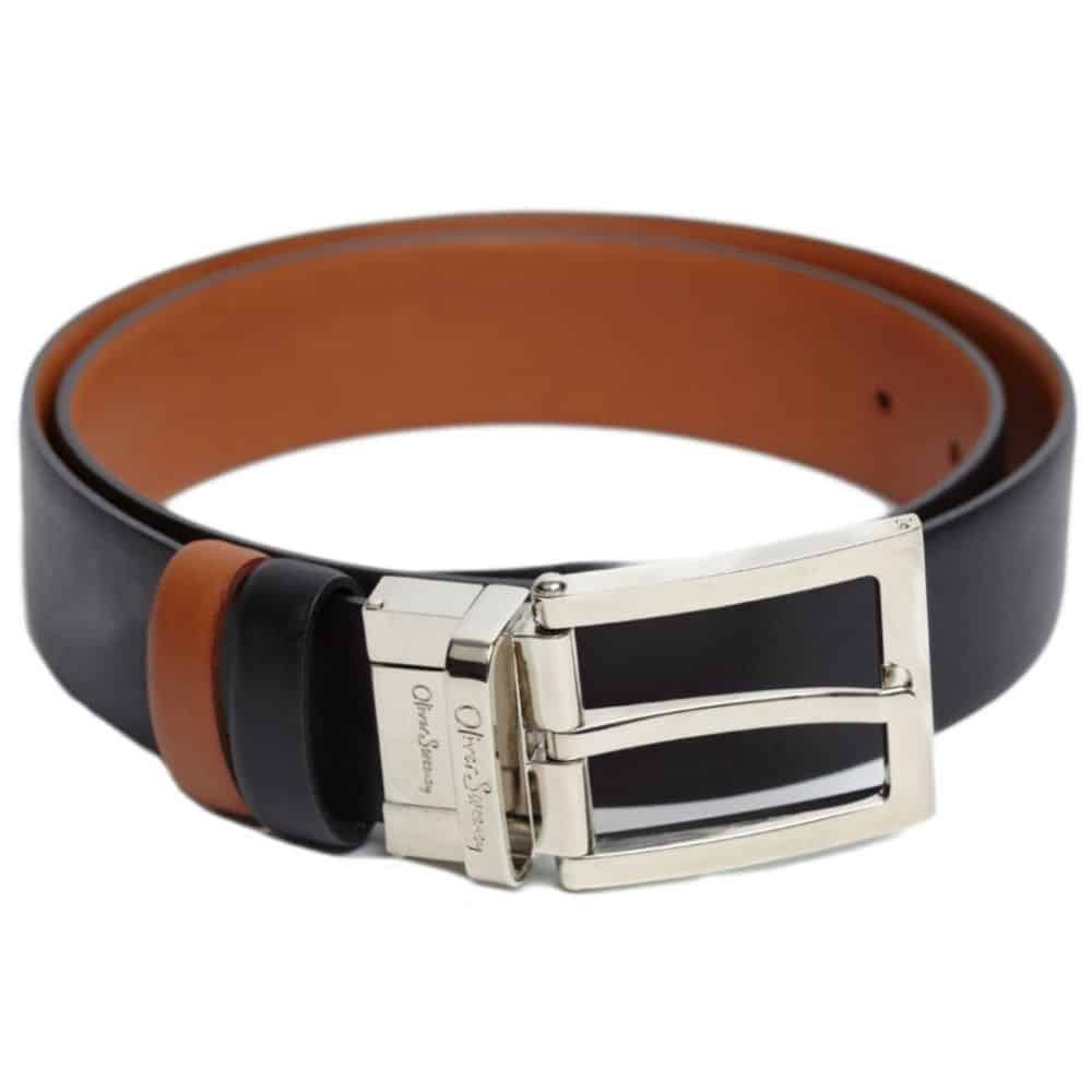 Oliver Sweeney Malmsey Leather Reversible Belt Black Tan