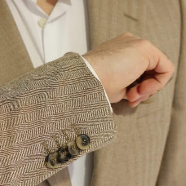 Boss soft beige herringbone jacket buttons