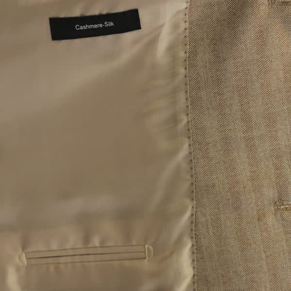 Boss soft beige herringbone jacket lining