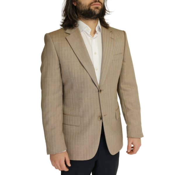 Boss soft beige herringbone jacket side