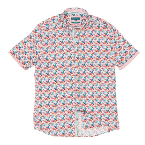 COLOURS SONS SHORT SLEEVE SHIRT FLAMINGO MULTICOLORED