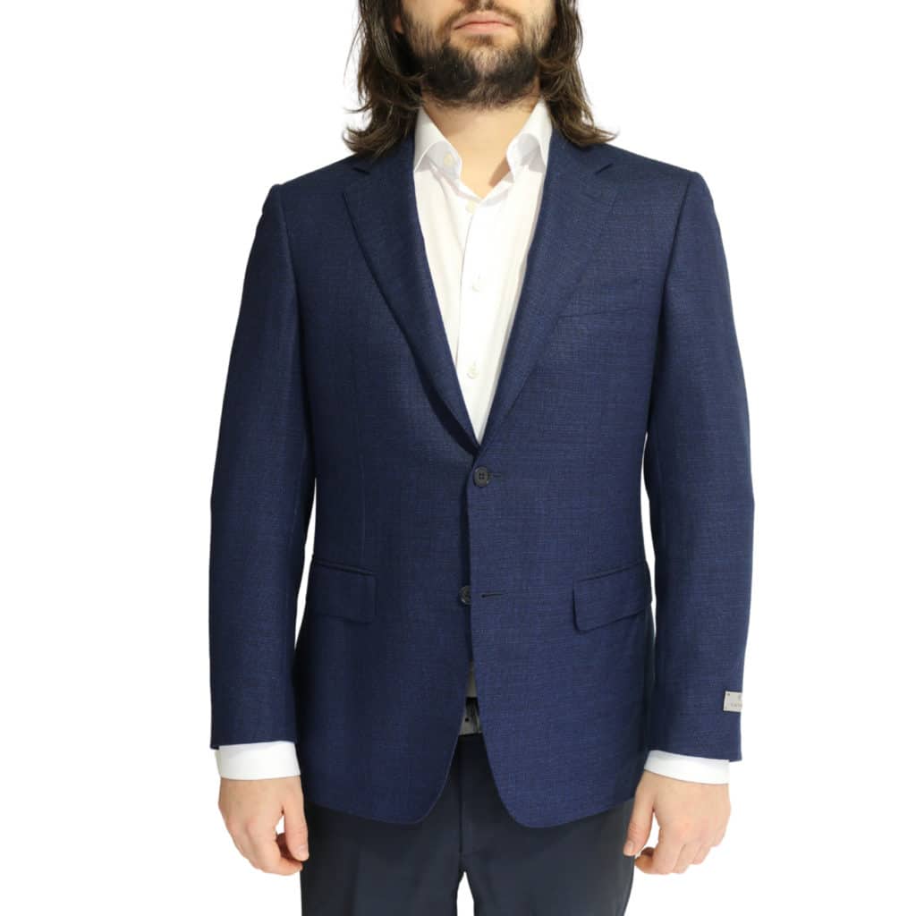 Canali jacket navy fine textured