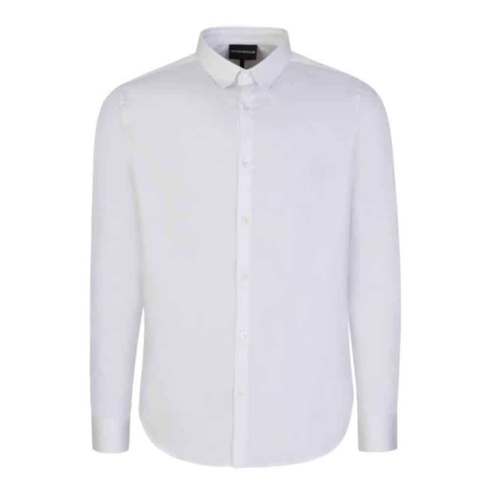 EMPORIO ARMANI WHITE COTTON POPLIN SHIRT