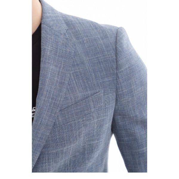 EMPORIO ARMANI straw weave Jacket in Blue side