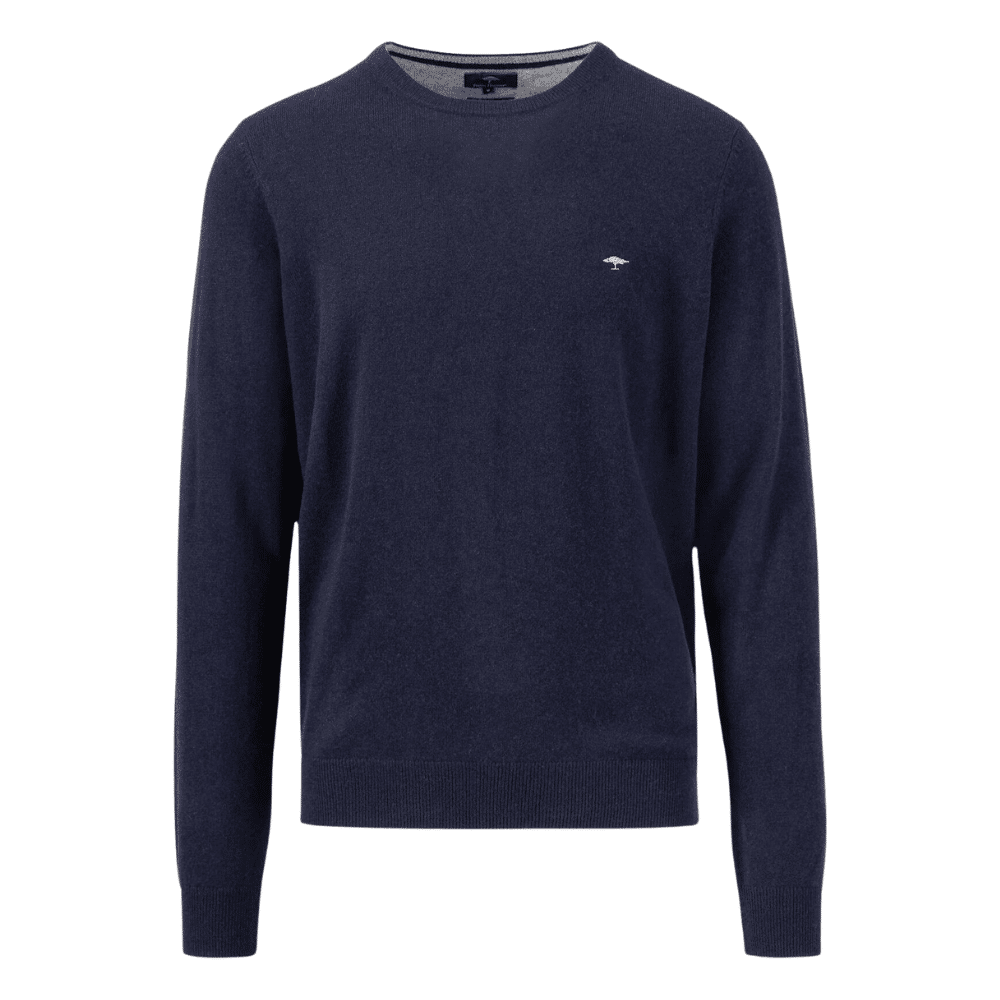 Fynch Hatton Navy Crew Neck AW front