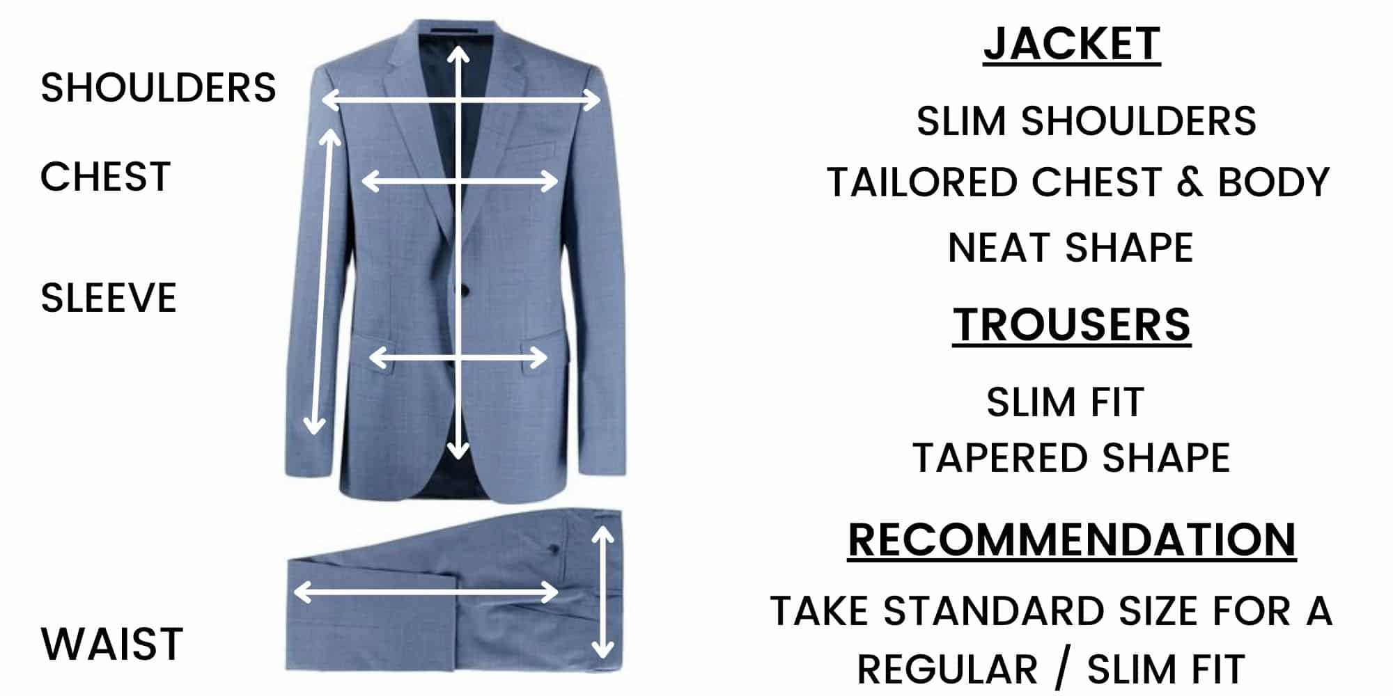 Boss Suits – Size Chart