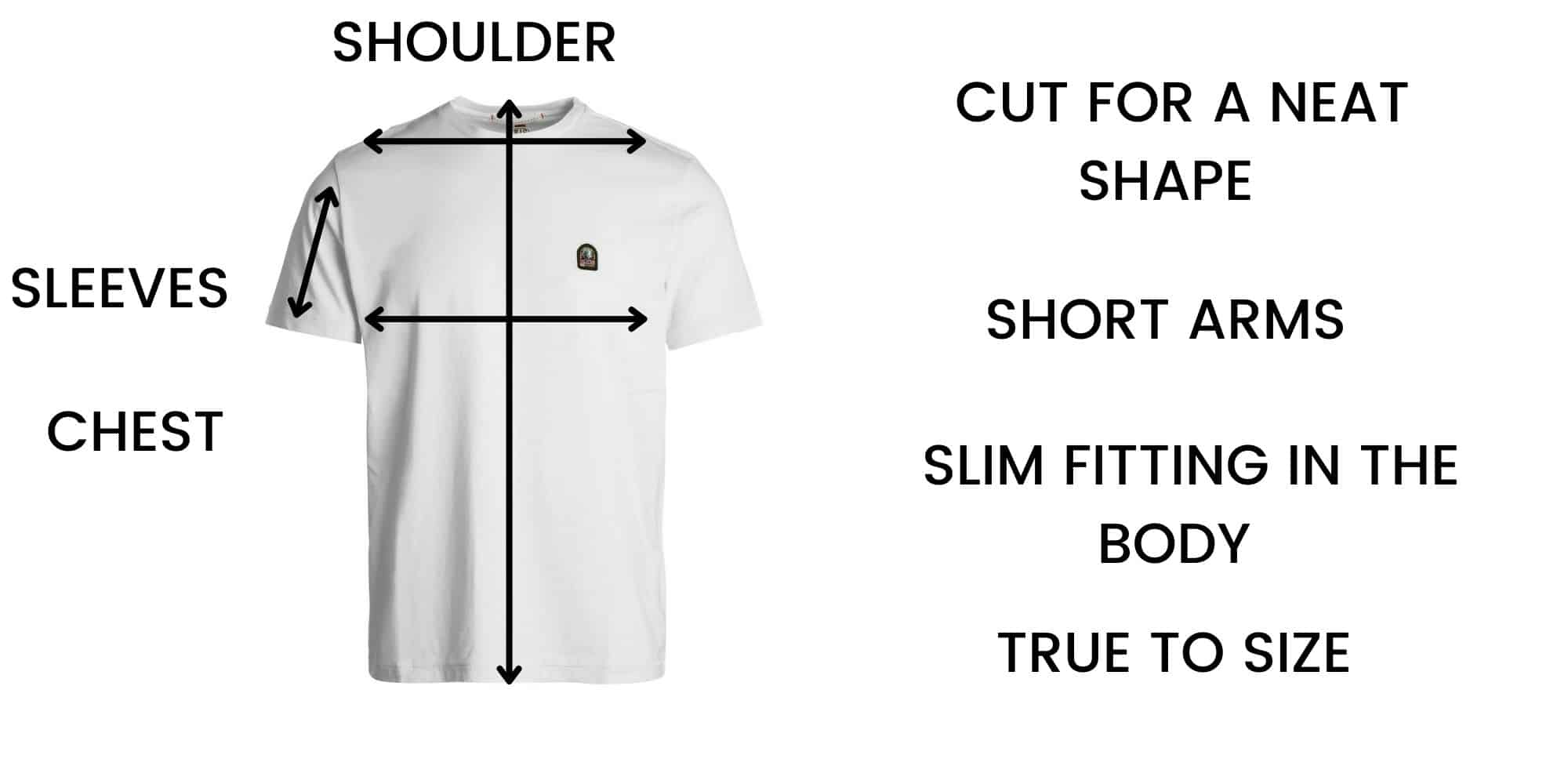 PARAJUMPERS T SHIRTS SIZE CHART