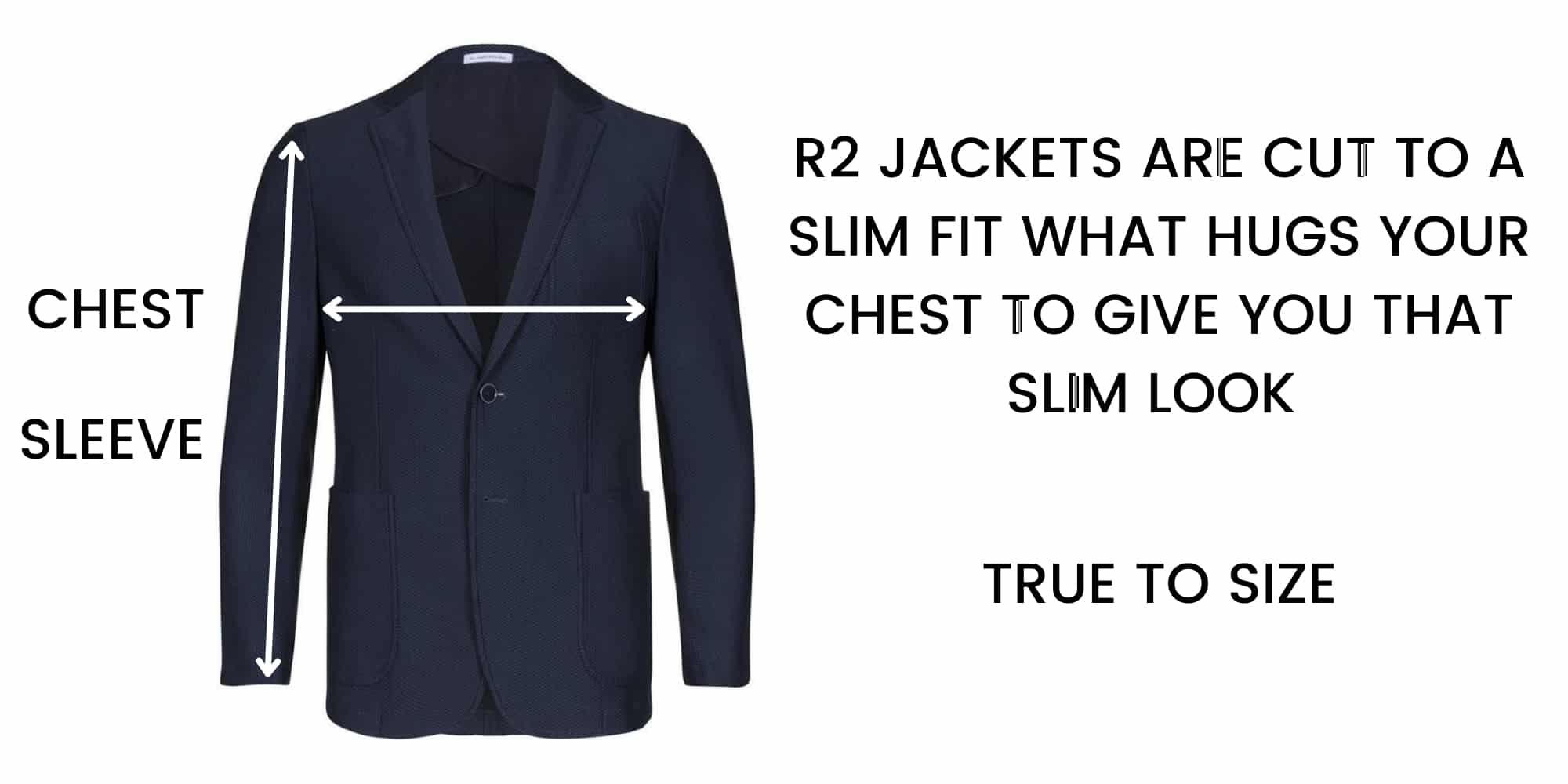 R2 AMSTERDAM JACKET SIZE CHART