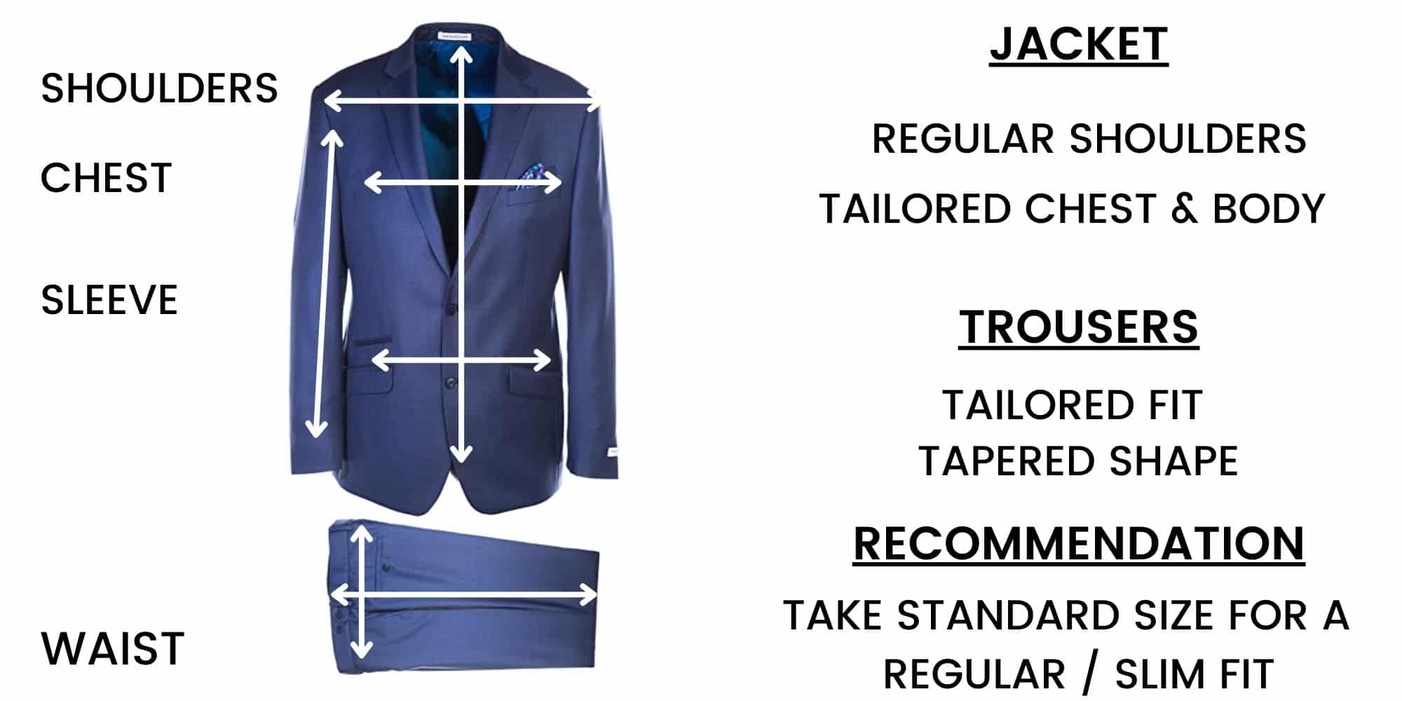 Without Prejudice Suits Size Chart