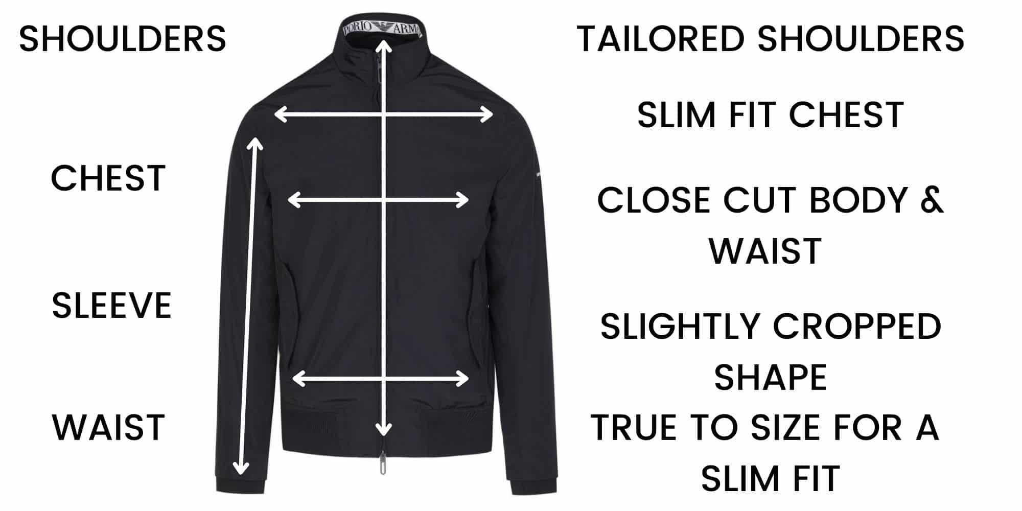 Emporio Armani Casual Jackets Size Chart