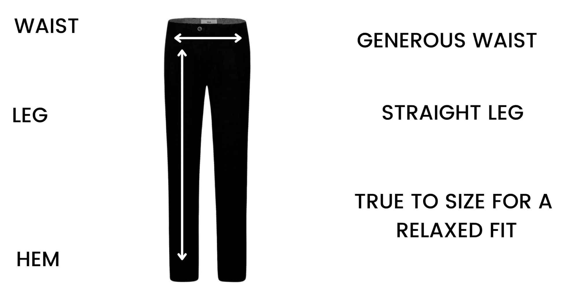 Brax trousers Size Chart