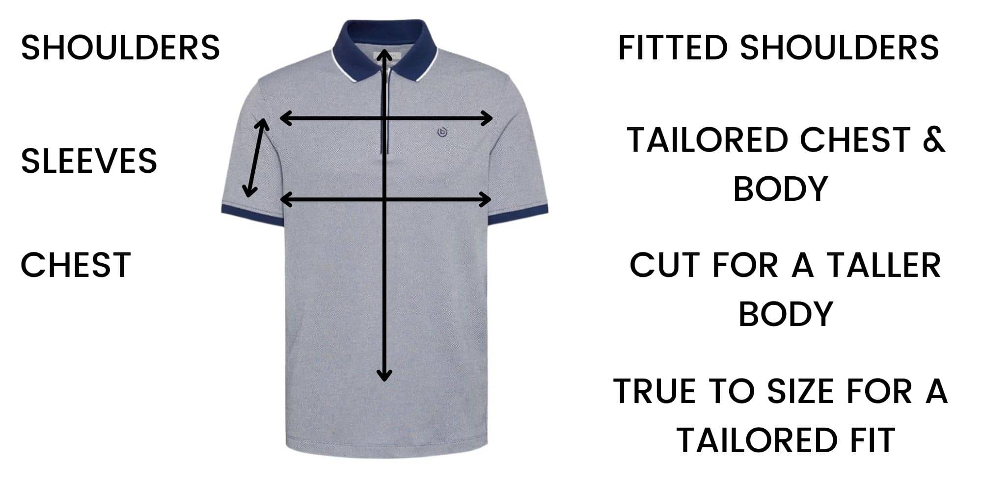 Bugatti polo shirts Size Guide