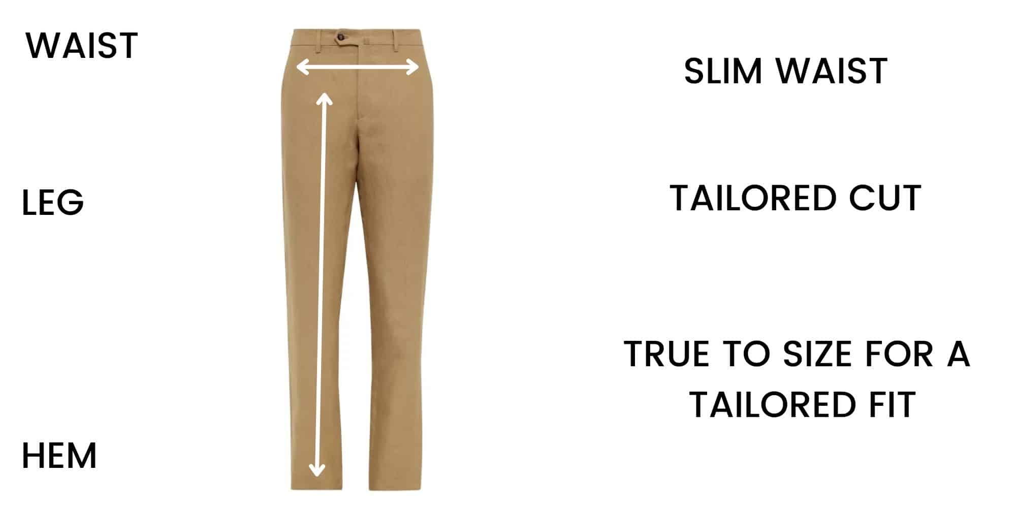 Meyer trousers Roma Size Chart